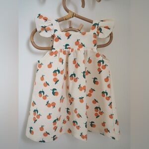 Zara Orange Jacquard Baby Dress